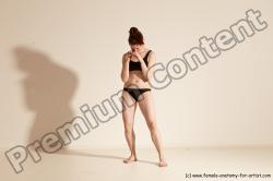 Underwear Martial art Woman White Moving poses Average long brown Dynamic poses Academic